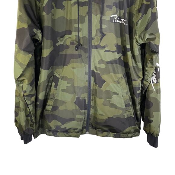 Primitive Men's Script Camo Hooded Full Zip Windbreaker Jacket Green Size Small - Picture 6 of 8
